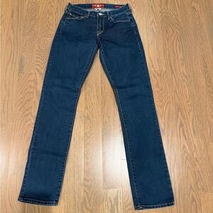Lucky Brand Sofia Straight Stretch Leg Blue Denim long Jeans W Sz 2 / 26 y2k